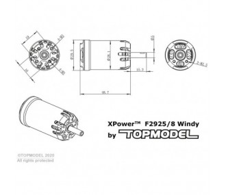 Motore brushless XPower F2925/8 F5J WINDY - 102g