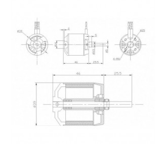 Brushless motor DM2825 (175g, 650kv, 500W) Pro-Tronik