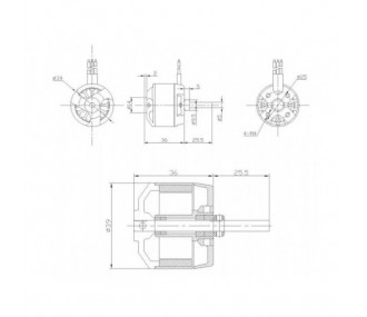 Bürstenloser Motor DM2815 (118g, 850kv, 320W) Pro-Tronik