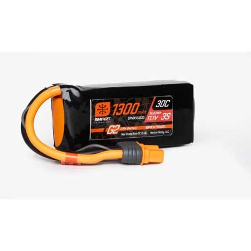 Smart G2 Lipo 3S 11.1V 1300mAh 30C IC3 Spektrum battery