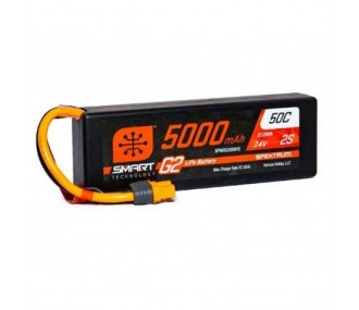 Smart G2 Lipo 2S 7.4V 5000mAh 50C Hard Case IC3 Spektrum Battery