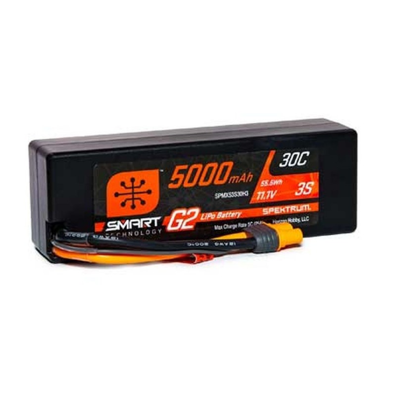 Smart G2 Lipo 3S 11.1V 5000mAh 30C Custodia rigida IC3 Batteria Spektrum