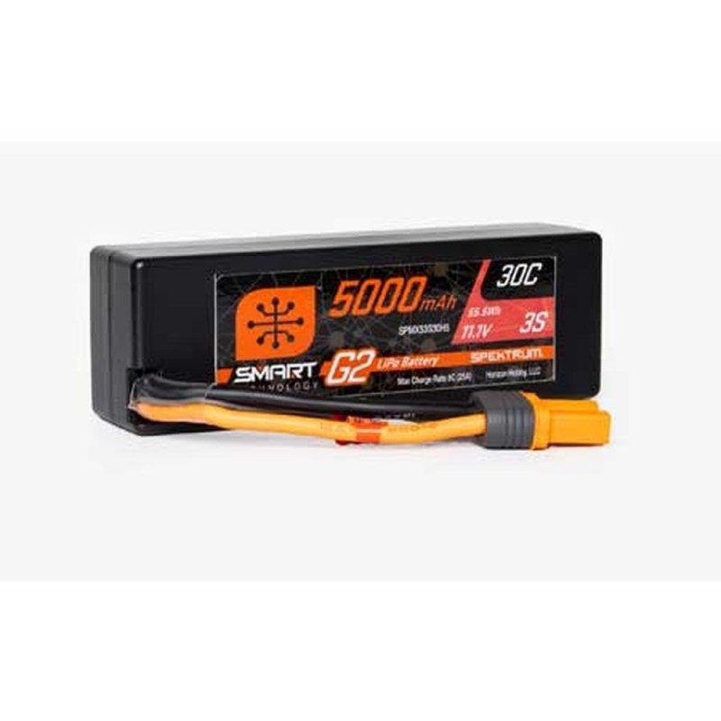 Smart G2 Lipo 3S 11.1V 5000mAh 30C Hard Case IC5 Spektrum Battery