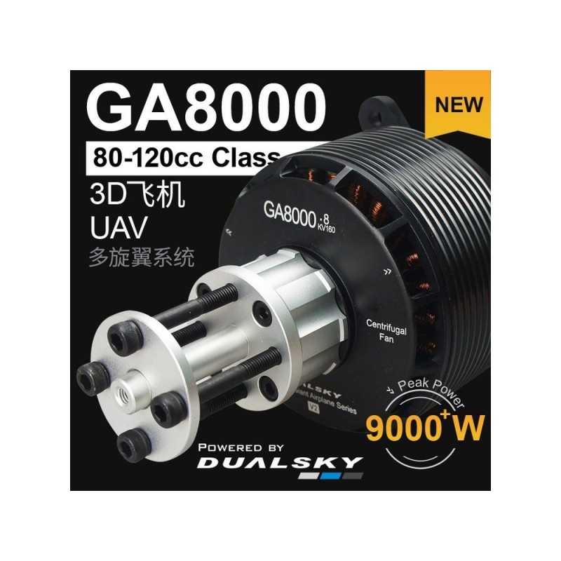 Moteur Dualsky GA8000.9 (1140g, 140kV, 4000W)