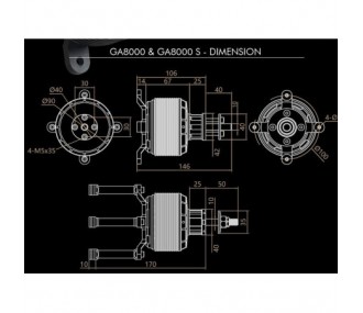 Dualsky GA8000.9 motor (1140g, 140kV, 4000W)