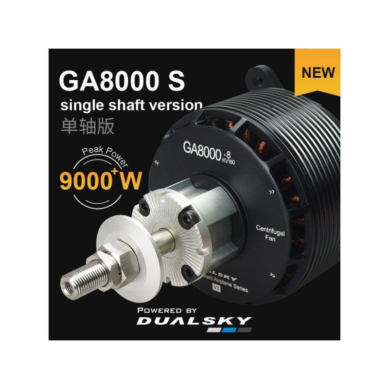 Dualsky GA8000.9S Motor - Single Shaft Edition (1140g, 140kV, 4000W)