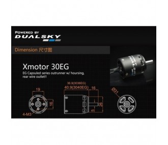 Dualsky XM3036EG-6 SE motor (89g, 2300kV, 400W)