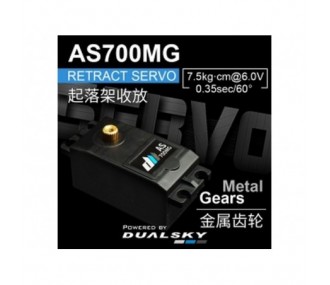 Dualsky AS700MG analog servo train (45g, 7.5kg/cm, 0.35s/60°)