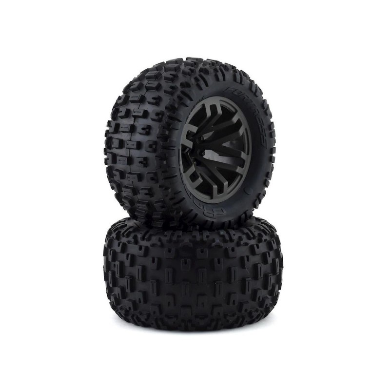 ARRMA Dboots Fortress MT Juego de neumáticos pegados Gun Metal (2) - ARA550086