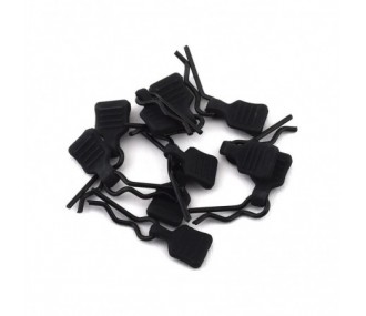 AXIAL 3mm Body Clip w/Tab, Black (10pcs) - AXI206000
