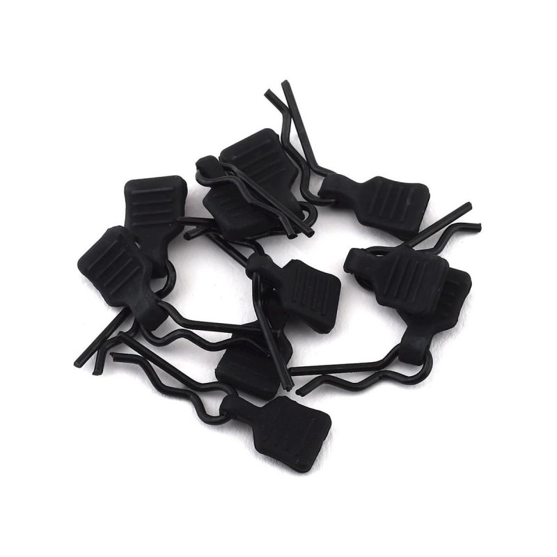 AXIAL 3mm Body Clip w/Tab, Black (10pc) - AXI206000