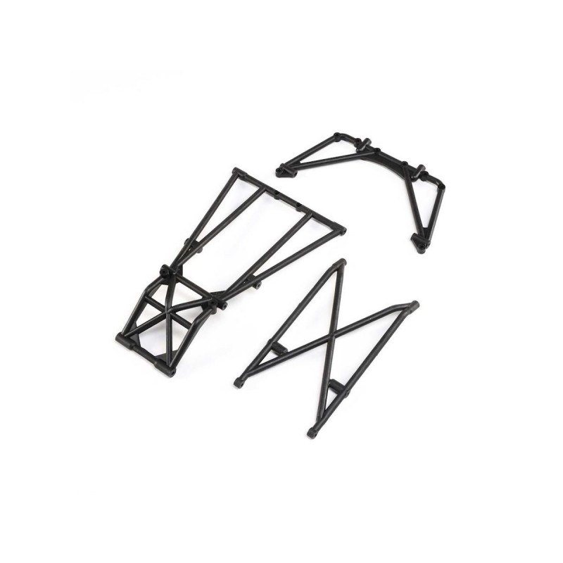 LOS241044 - LOS241044 - Rear Cage and Hoop Bars, Black: LMT Losi