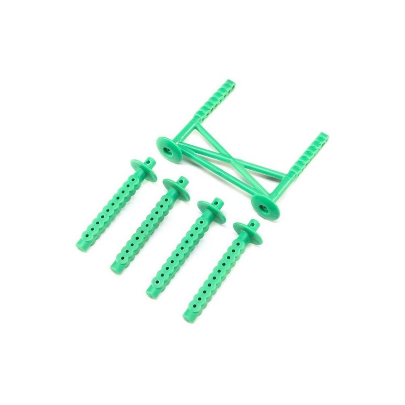 LOS241045 - LOS241045 - Rear Body Support and Body Posts, Green: LMT Losi Losi