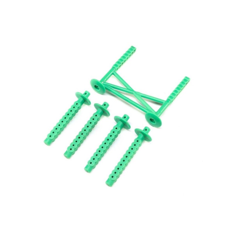 LOS241045 - LOS241045 - Rear Body Support and Body Posts, Green: LMT Losi