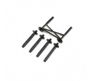 LOS241050 - LOS241050 - Rear Body Support and Body Posts, Black: LMT Losi Losi