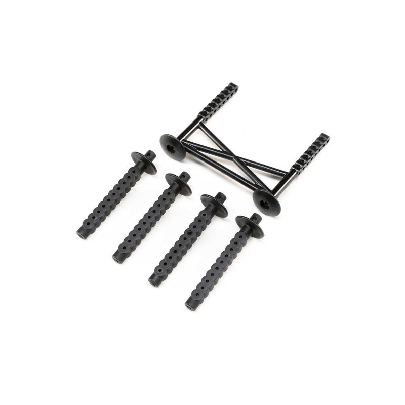 LOS241050 - LOS241050 - Rear Body Support and Body Posts, Black: LMT Losi Losi