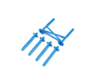 LOS241051 - LOS241051 - Rear Body Support and Body Posts, Blue: LMT Losi Losi