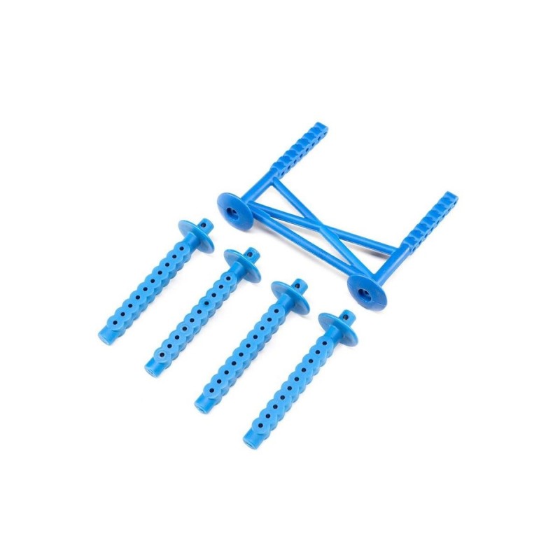 LOS241051 - LOS241051 - Rear Body Support and Body Posts, Blue: LMT Losi Losi