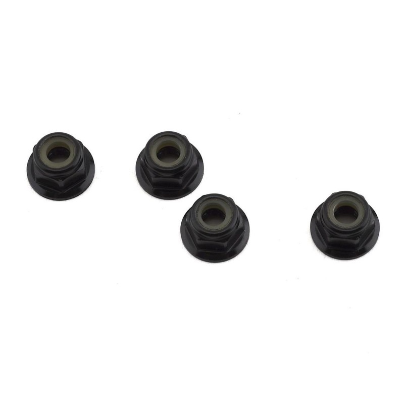 TLR236009 - Black Alum Flanged Locknut, M4 x 0.7mm x 7mm (4) TLR