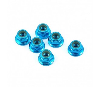 TLR336001 - M4 self-locking nut, aluminum, blue (6) TLR