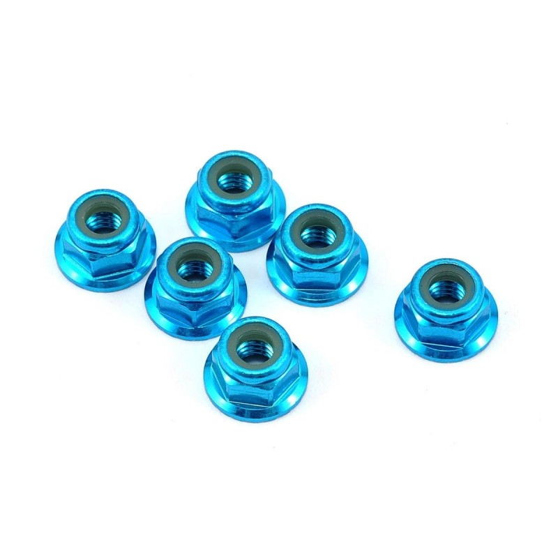 TLR336001 - M4 self-locking nut, aluminum, blue (6) TLR