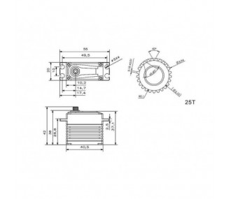 Servo KST A20-3813 MG HV (72g, 38kg.cm, 0,13sec/60°)