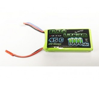 Batterie Black Lithium 2S 7.4V 1000mAh 45C prise JST - A2PRO