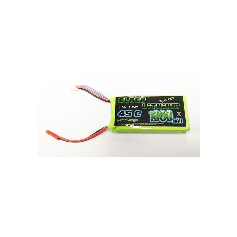 Black Lithium 2S 7.4V 1000mAh 45C JST socket battery - A2PRO