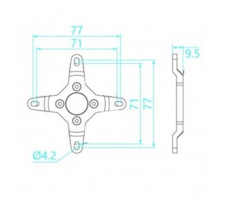 Befestigungskreuz für Motoren der Serie GA3500R DUALSKY