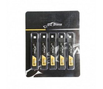 Battery Tattu Lipo 1S HV 3.8V 300mAh 75C BT 2.0 (Pack of 5 units)