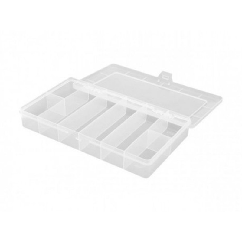 Caja de almacenamiento con 8 compartimentos fijos 208x119x33mm