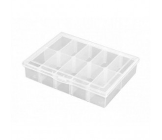 Caja de almacenamiento con 10 compartimentos 134x100x29mm