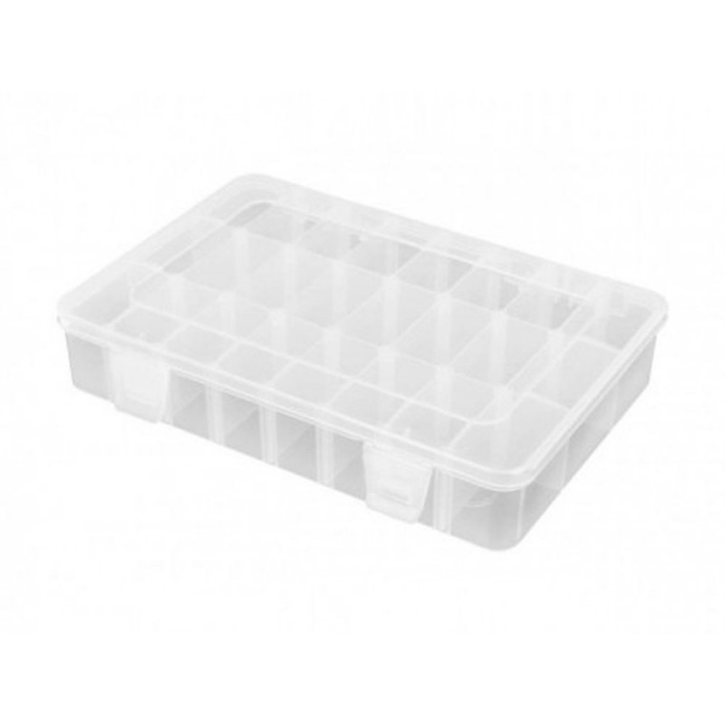 Caja de almacenamiento con 24 compartimentos 202x137x40mm