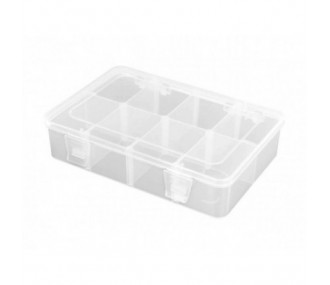 Storage box with 8 modular compartments 187x126x43mm