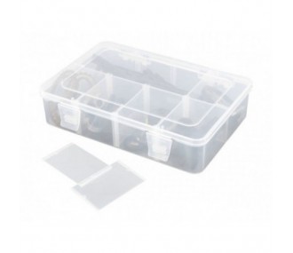 Storage box with 8 modular compartments 187x126x43mm