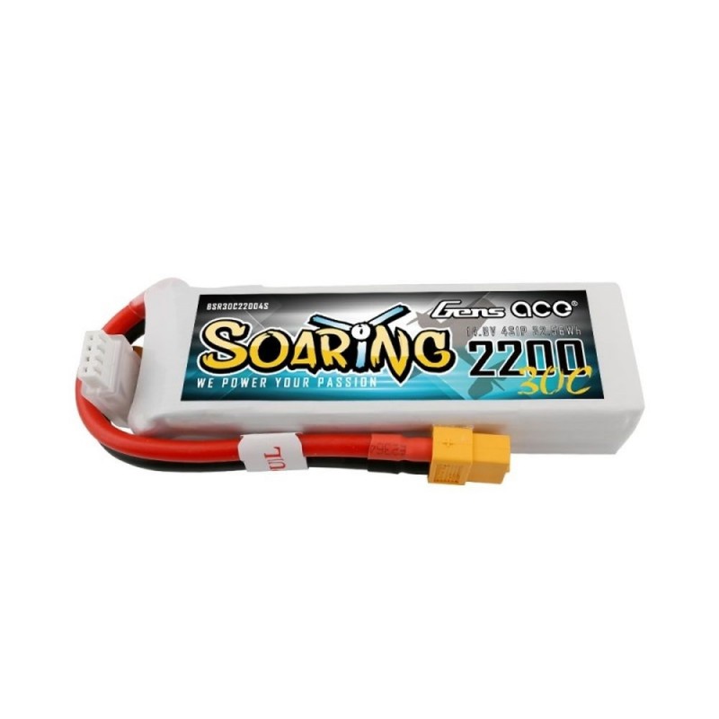 Gens ace Soaring lipo 4S 14.8V 2200mAh 30C battery XT60 socket
