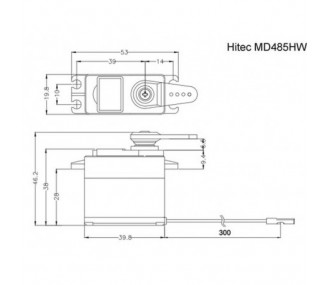Servo digital standard Hitec MD485HW (45g, 7kg.cm, 0,15sec/60°)