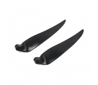Par de cuchillas plegables 11×8' con pie de 6 mm/eje de 2 mm (plástico negro)