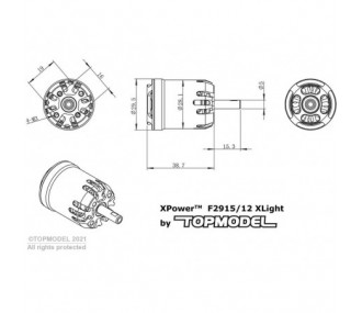 Moteur brushless XPower F2915/12 F5J XLIGHT - 72g