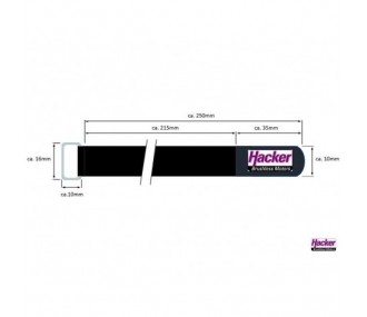 Correa de velcro antideslizante HackerMotor, 10x250mm - 4pcs