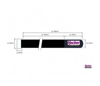 HackerMotor anti-slip Velcro strap, 15x200mm - 4pcs
