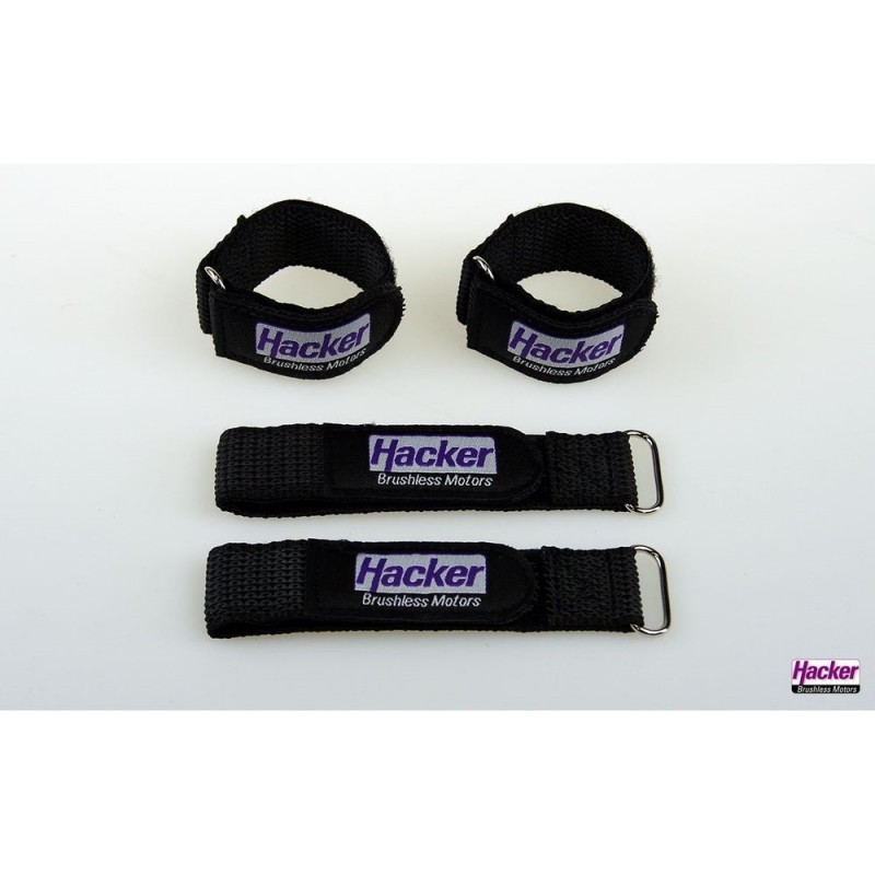Velcro (bandes, colliers, patchs) - Sangle Velcro antiglissement  HackerMotor, 25x200mm - 4pcs - FLASH RC