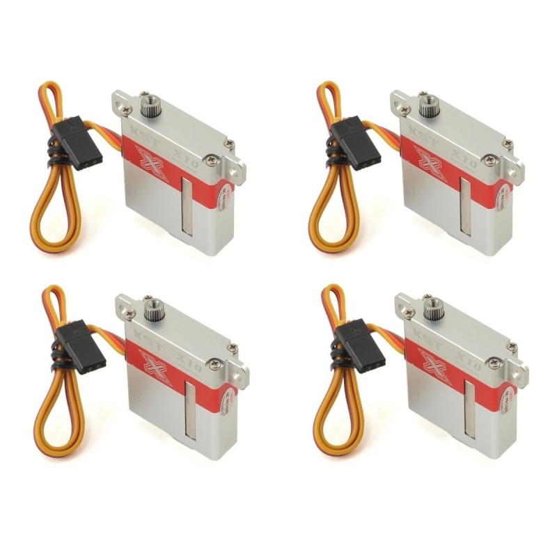 4x KST X10 HV mini 10mm servos (23g, 7.5kg.cm, 0.09s/60°)