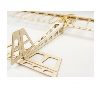 Kit in legno per costruire l'aeroplano Stick-06 di circa 0,60 m + confezione di pellicole + confezione di alimentazione