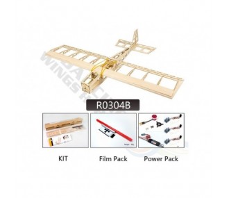 Kit de madera para construir el avión Stick-06 aprox.0,60m + Pack de Película + Power Pack