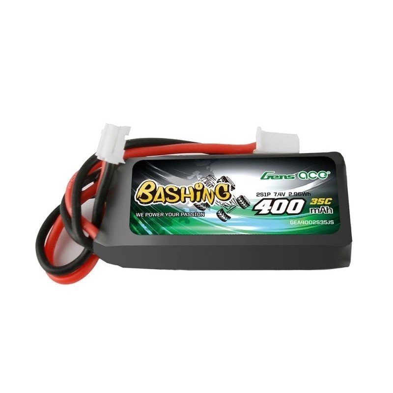 Akku Gens Ace Bashing-series, Lipo 2S 7.4V 400mAh 35C Steckdose JST-PHR