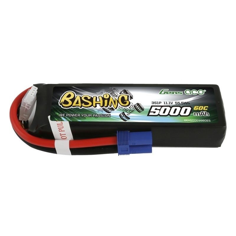 Akku Gens Ace Bashing-Series, Lipo 3S 11.1V 5000mAh 60C Steckdose EC5