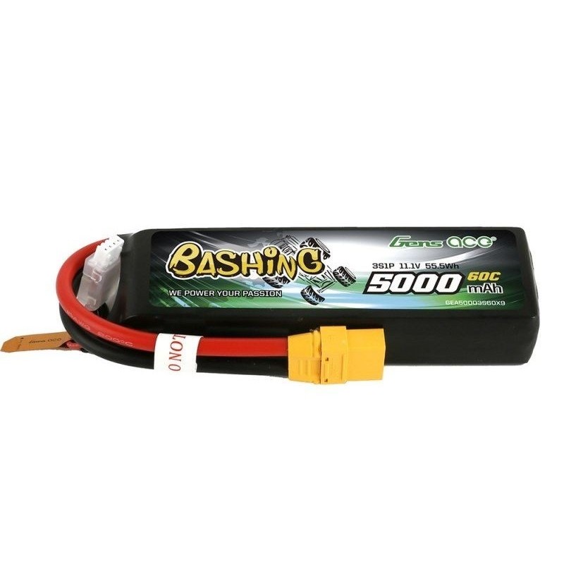 Gens Ace Bashing-Series Battery, Lipo 3S 11.1V 5000mAh 60C XT90 Plug