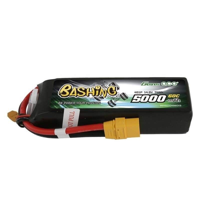 Batería Gens Ace Bashing-Series, Lipo 4S 14.8V 5000mAh 60C XT90 Socket