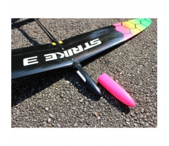 F3K Strike 3 rainbow gears - 1m

The translation is:

F3K Strike 3 rainbow gears - 1m

**Note:**  
- "F3K" refers to a class of radio-controlled glider (Discus Launch Glider).
- "Strike 3" is likely the model name.
- "Rainbow gears" could refer to multico